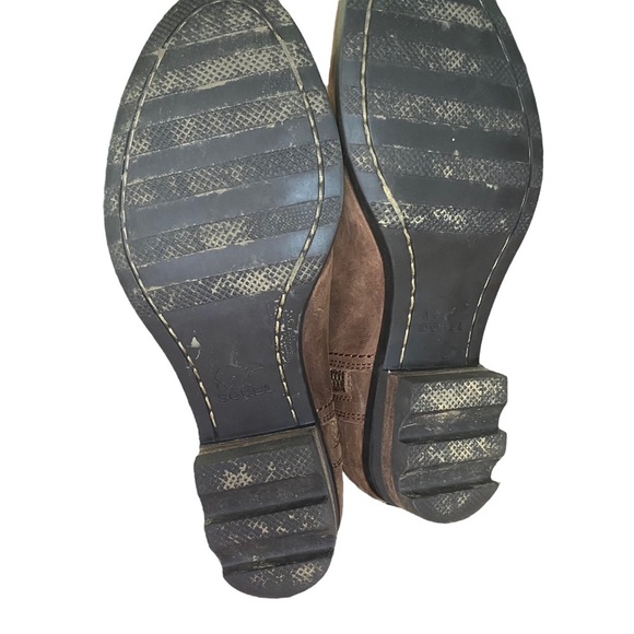 Sorel Lolla Bootie Sz 8.5 Side Zip Ankle Boots Leather Distressed Low Rise - Picture 9 of 9